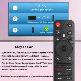 VEPRAG AI Voice Remote compatibility chart highlights supported LG models.
