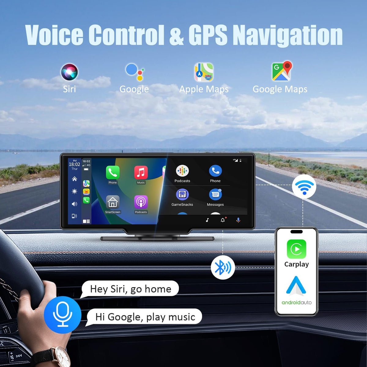 Veralady 10.26 inch IPS touchscreen with vivid colors and responsive touch