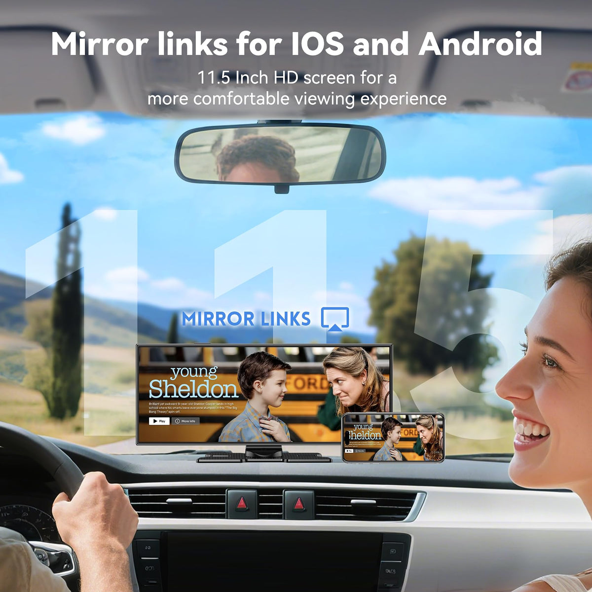 Veralady app control lets you download or share driving clips quickly.