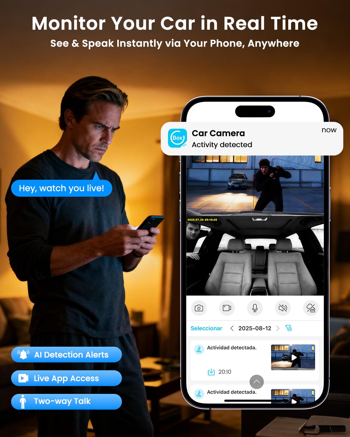 Veralyxa live streaming allows remote monitoring from your phone.