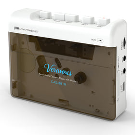 VERAVOXES front view showing cassette door and buttons, clear playback control