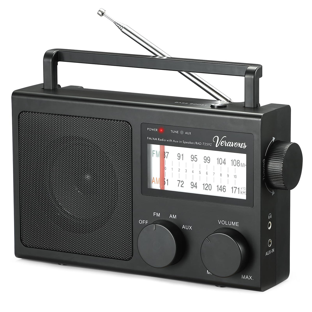 VERAVOXES radio front panel with easy tuning controls for clear listening