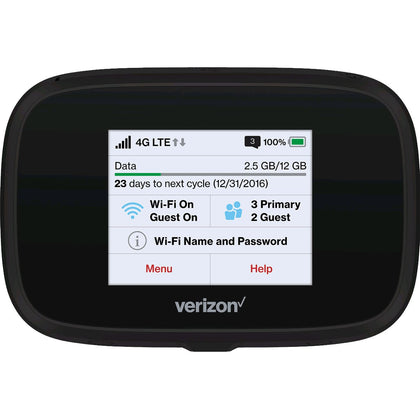 Verizon MiFi7730L-D Jetpack front view, compact hotspot for on-the-go connectivity.