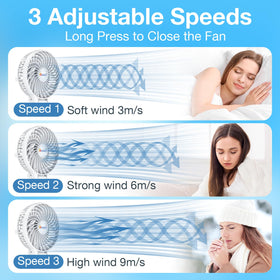 VersionTECH fan folded 180-degree design ideal for desk or bag.