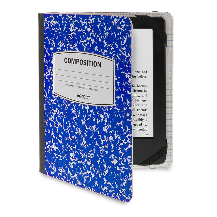 Verso front cover showing composition-book style and durable protection