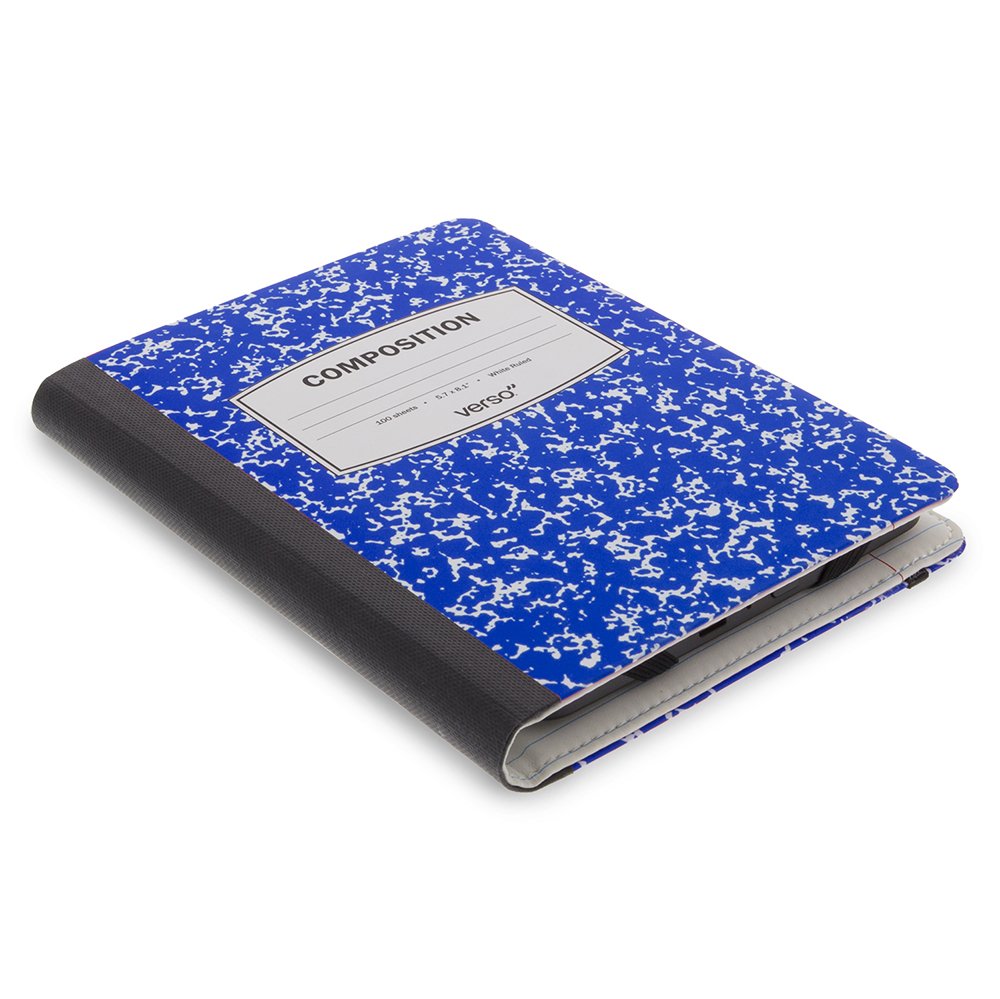 Verso wide-ruled interior lined in blue offering familiar notebook feel