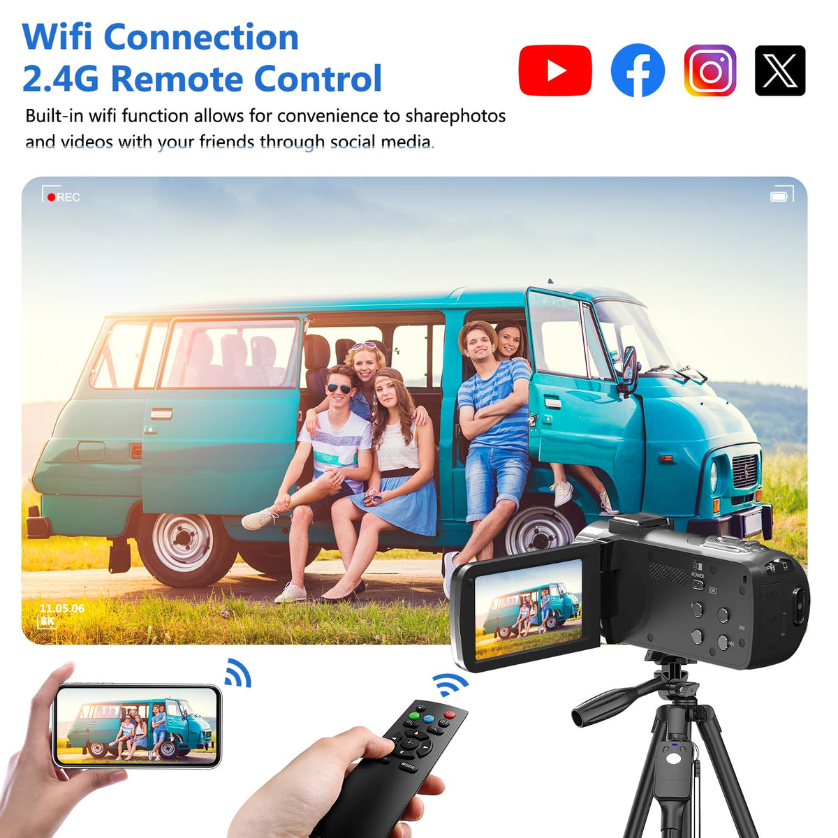 VETEK 8K camera 3in touch screen for quick framing and setup