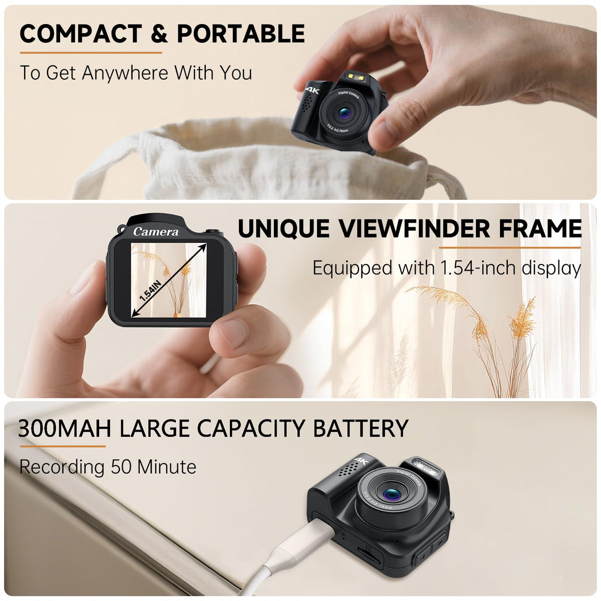 VETEK lifestyle image pocketed camera for casual travel convenience
