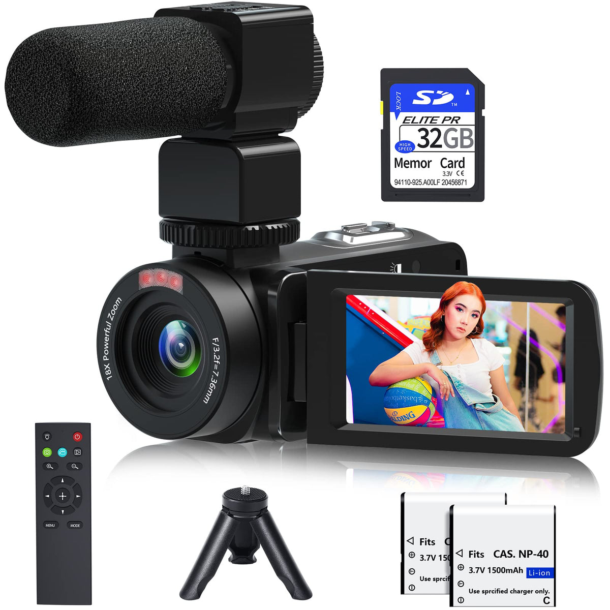 VETEK video camera 1080p 30fps for YouTube vlogging and crisp motion