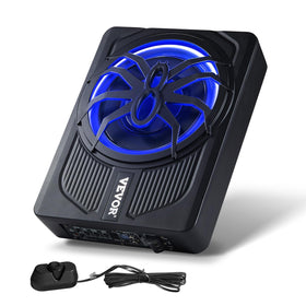 VEVOR 10-inch underseat subwoofer with slim profile for space-saving car audio
