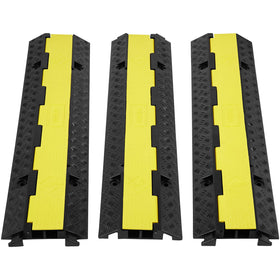 VEVOR 3pc 2-channel cable protector ramp protecting cables and hoses outdoors.