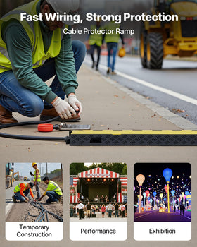 VEVOR ramp dual-channel design promotes organized cable crossings