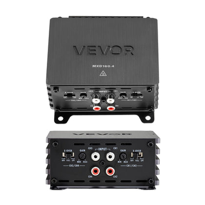 VEVOR 4-channel car amplifier top view for easy installation in vehicles