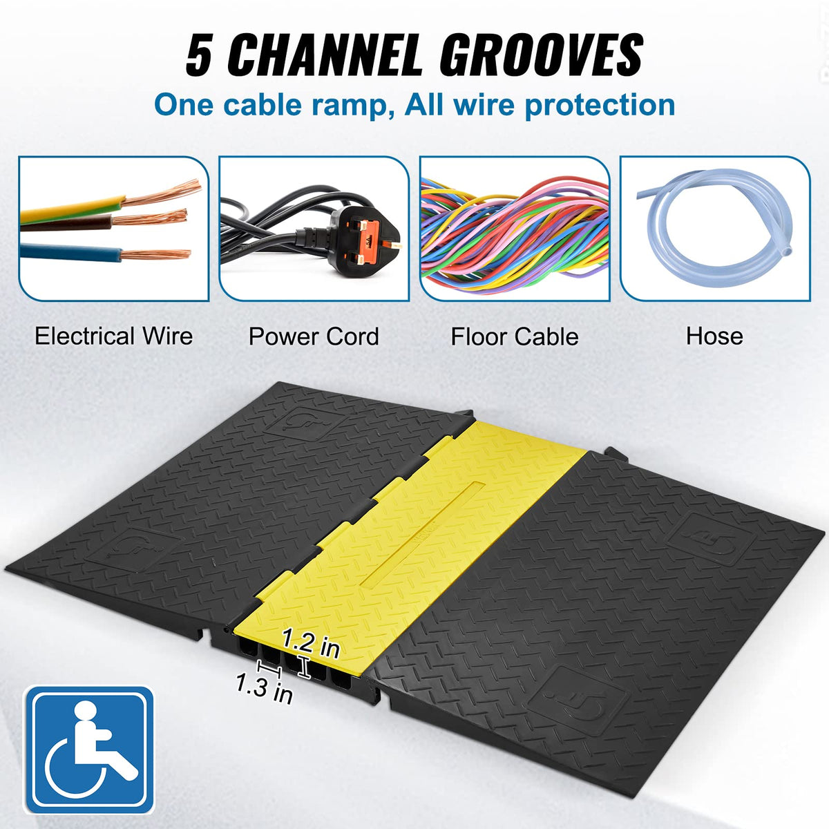VEVOR 5-channel ramp installed on driveway showing smooth wheel passage