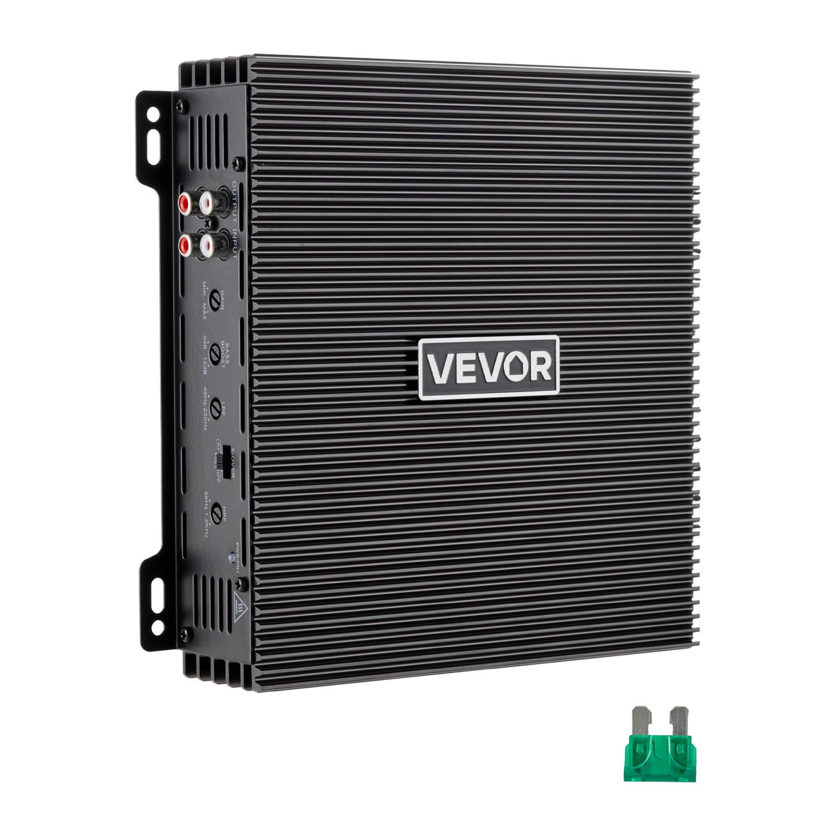 VEVOR amplifier front panel showing controls and ports for clear setup