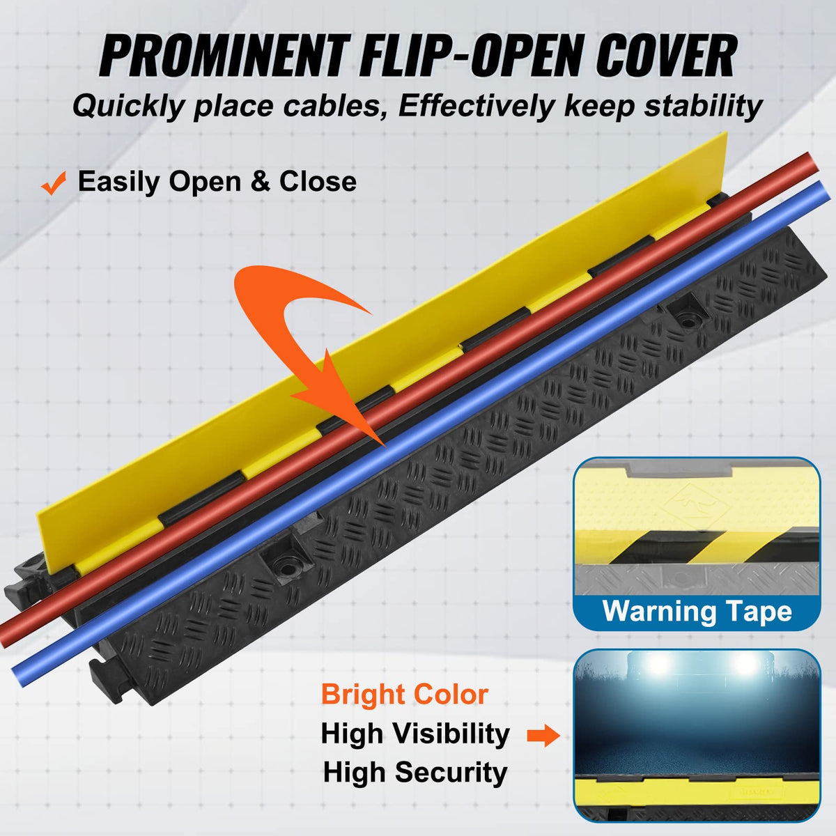 VEVOR anti-slip texture on ramp enhances stability on uneven surfaces.