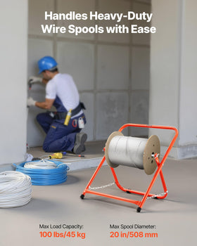 VEVOR folded compact cable caddy demonstrating small storage footprint and easy transport benefit