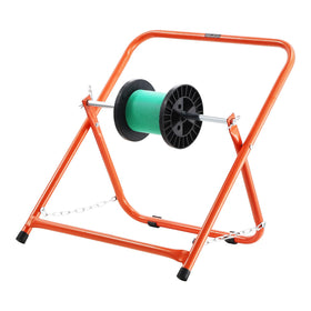 VEVOR cable caddy on worksite with electrician using it showing professional utility benefit