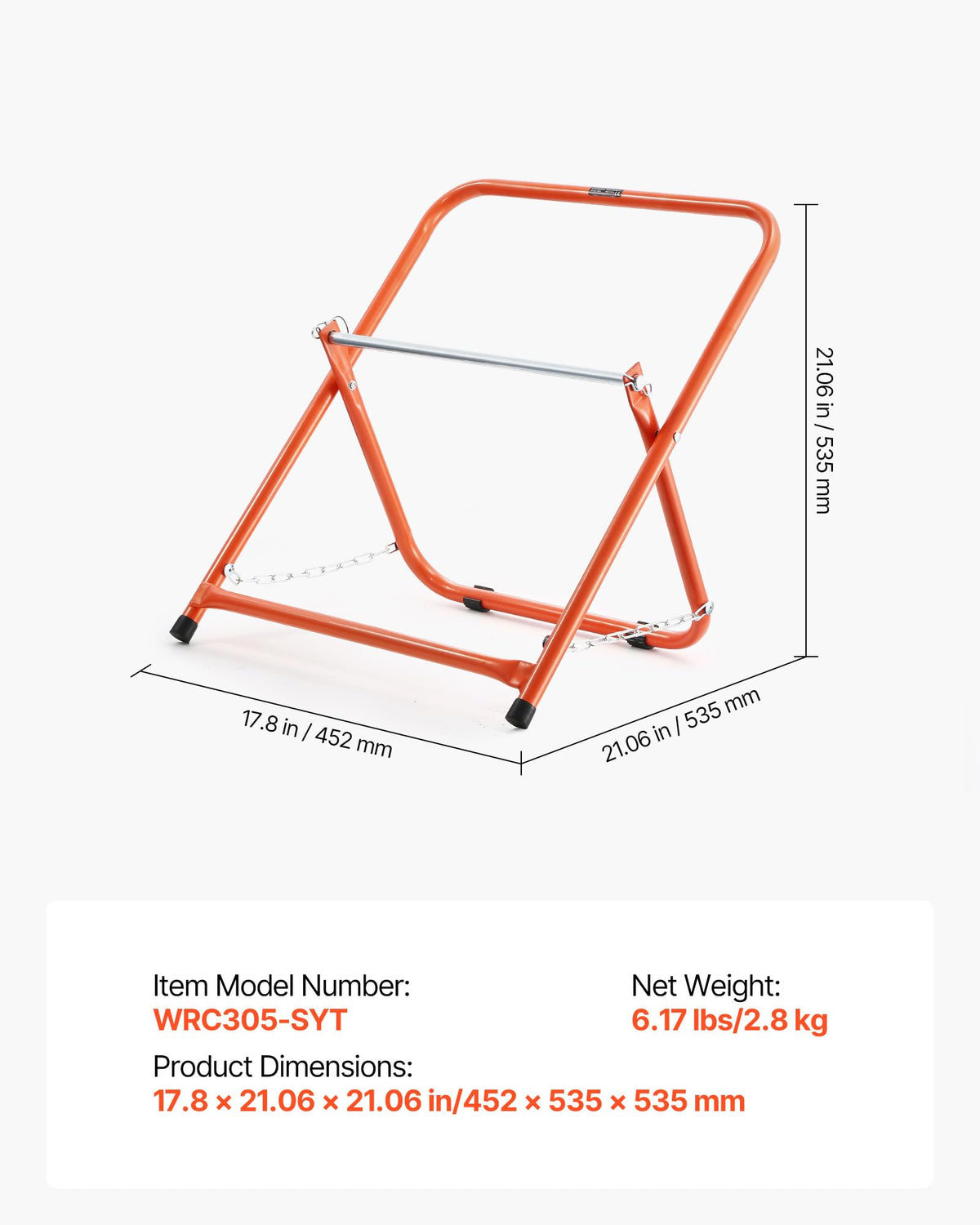 VEVOR scale comparison with ruler showing actual dimensions and space-saving benefit