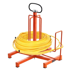 VEVOR front view of cable dispenser showing stable spool support and tidy payout