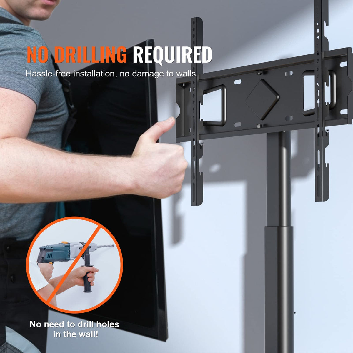 VEVOR rear view with built-in cable management keeping cords concealed and tidy