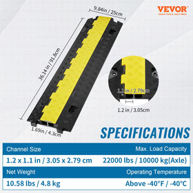 VEVOR 2-channel installation holes enable secure mounting