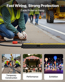 VEVOR two-channel design shields two cables side by side for organization.