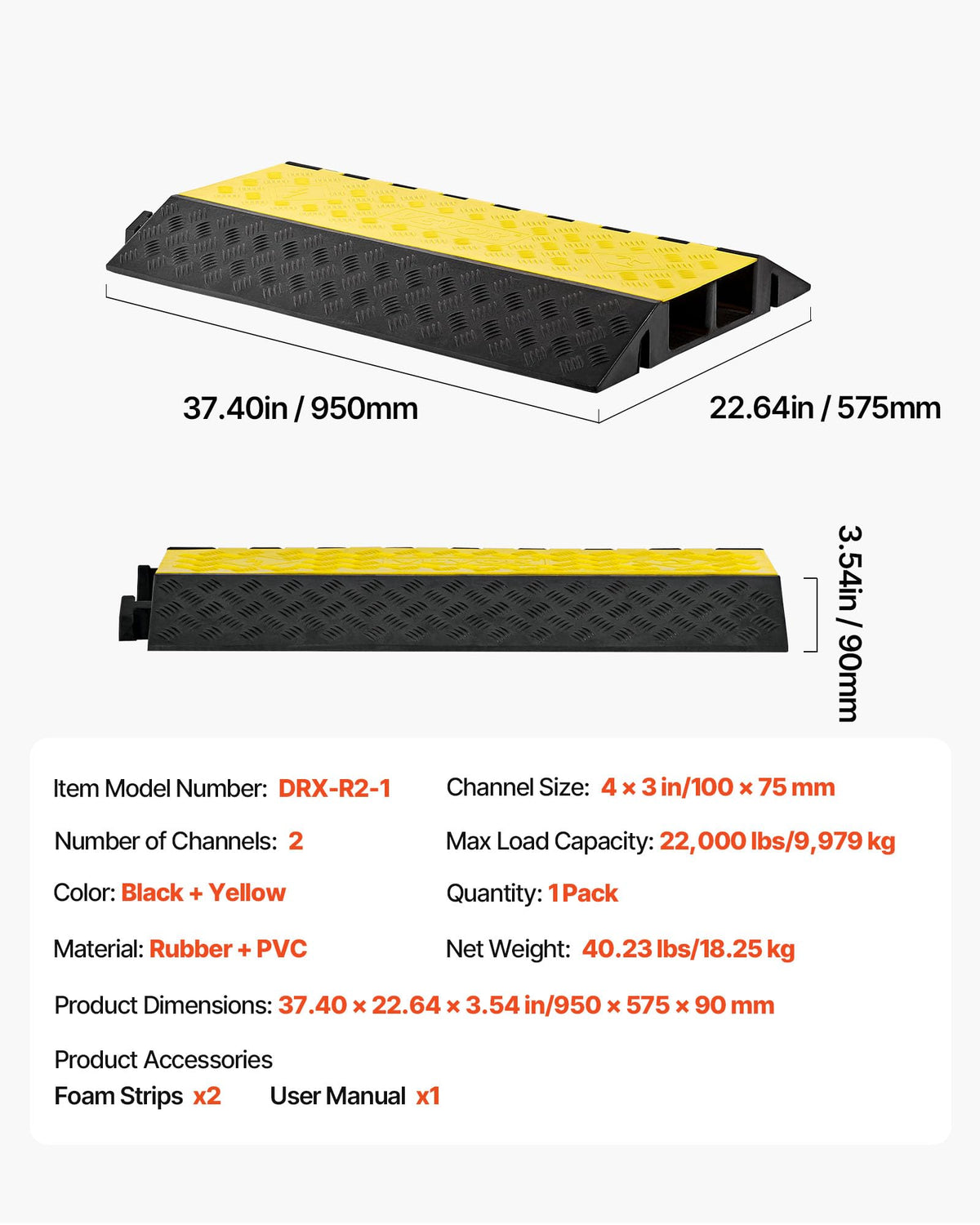 VEVOR ideal for parking lots to minimize trip hazards and organize cables.