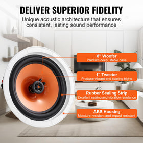 VEVOR rubber sealing strip reduces leakage for clean sound.