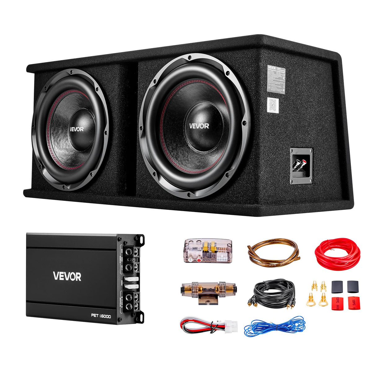VEVOR dual 12-inch subwoofer box for powerful truck bass.