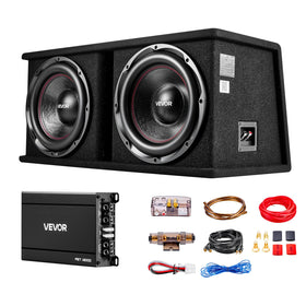 VEVOR dual 12-inch subwoofer box for powerful truck bass.