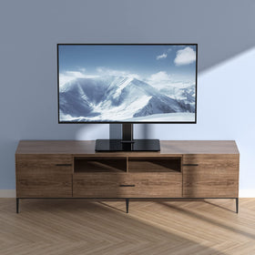 VEVOR floor-standing design enables easy relocation for cleaning behind the TV.