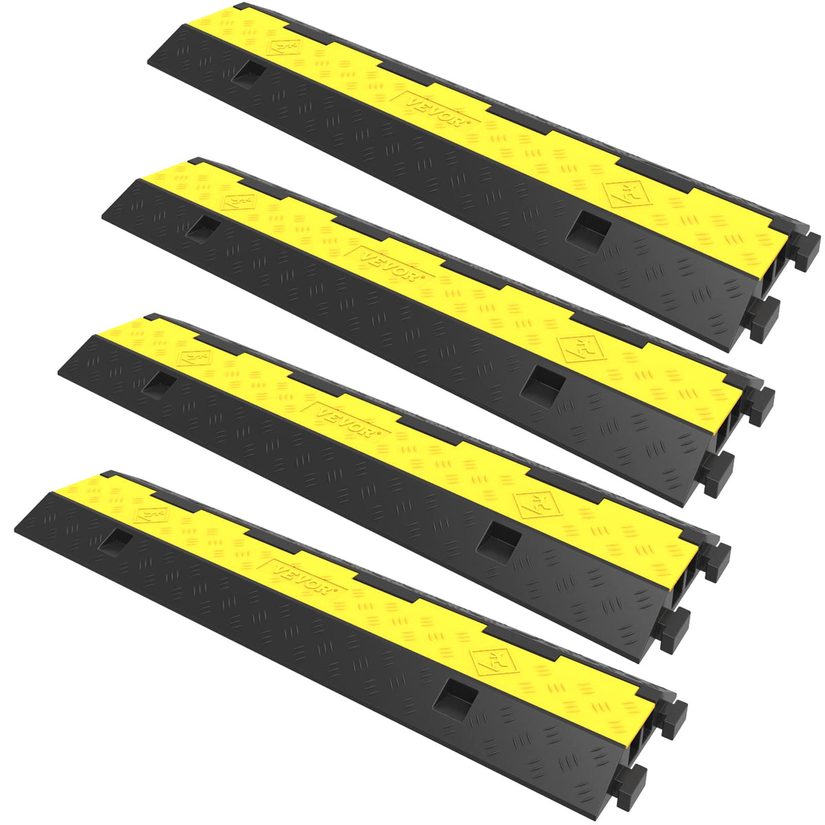 VEVOR front view of four-pack cable protectors showing visible safety colors and durability
