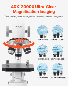 VEVOR eyepieces and focus knobs close-up offering comfortable adjustment and easy focus