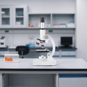 VEVOR microscope in classroom setup demonstrating group learning and teacher guidance