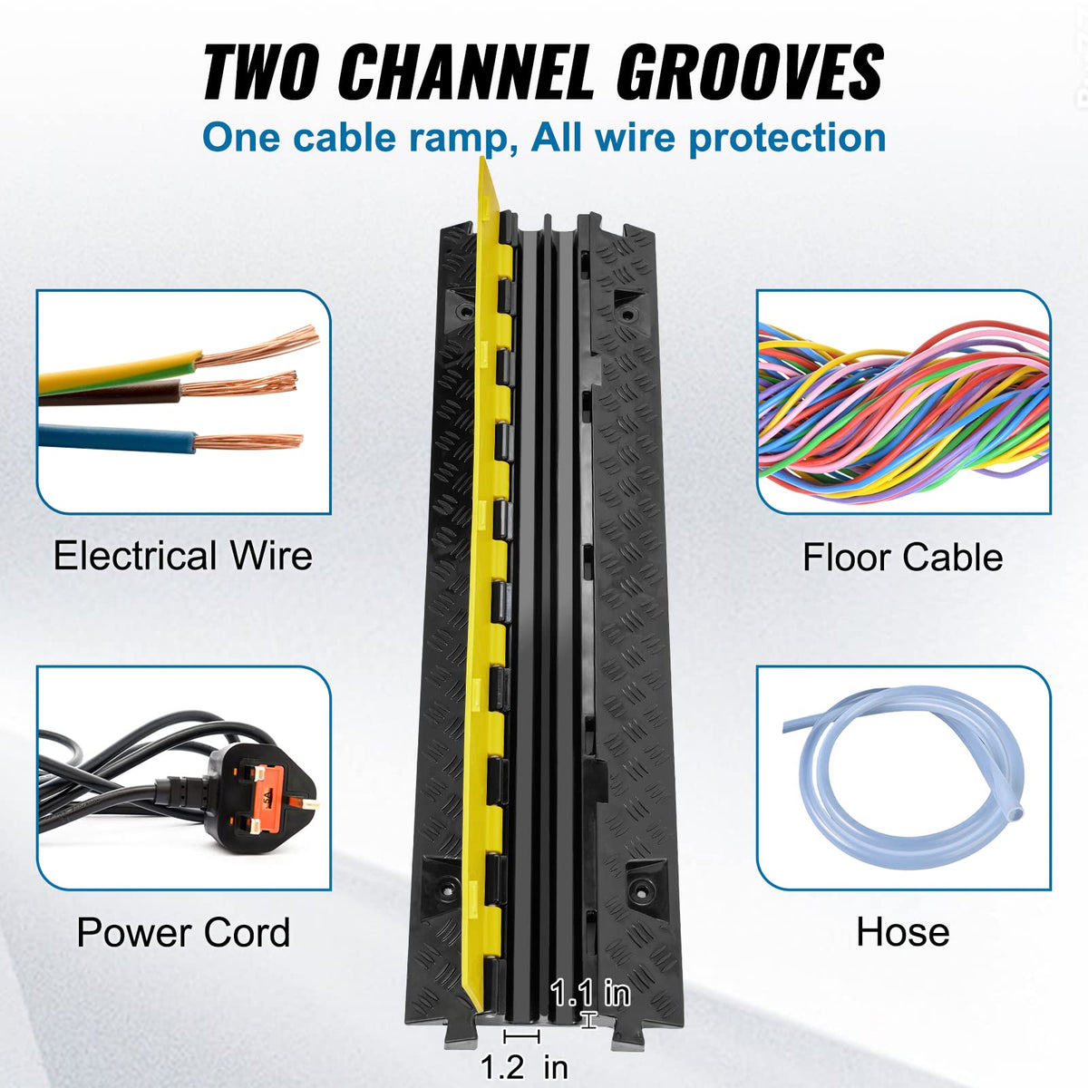 Modular extension feature on VEVOR cable ramp for longer runs.