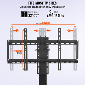 VEVOR motorized TV lift stroke 35.5-inch showcases smooth up and down motion.