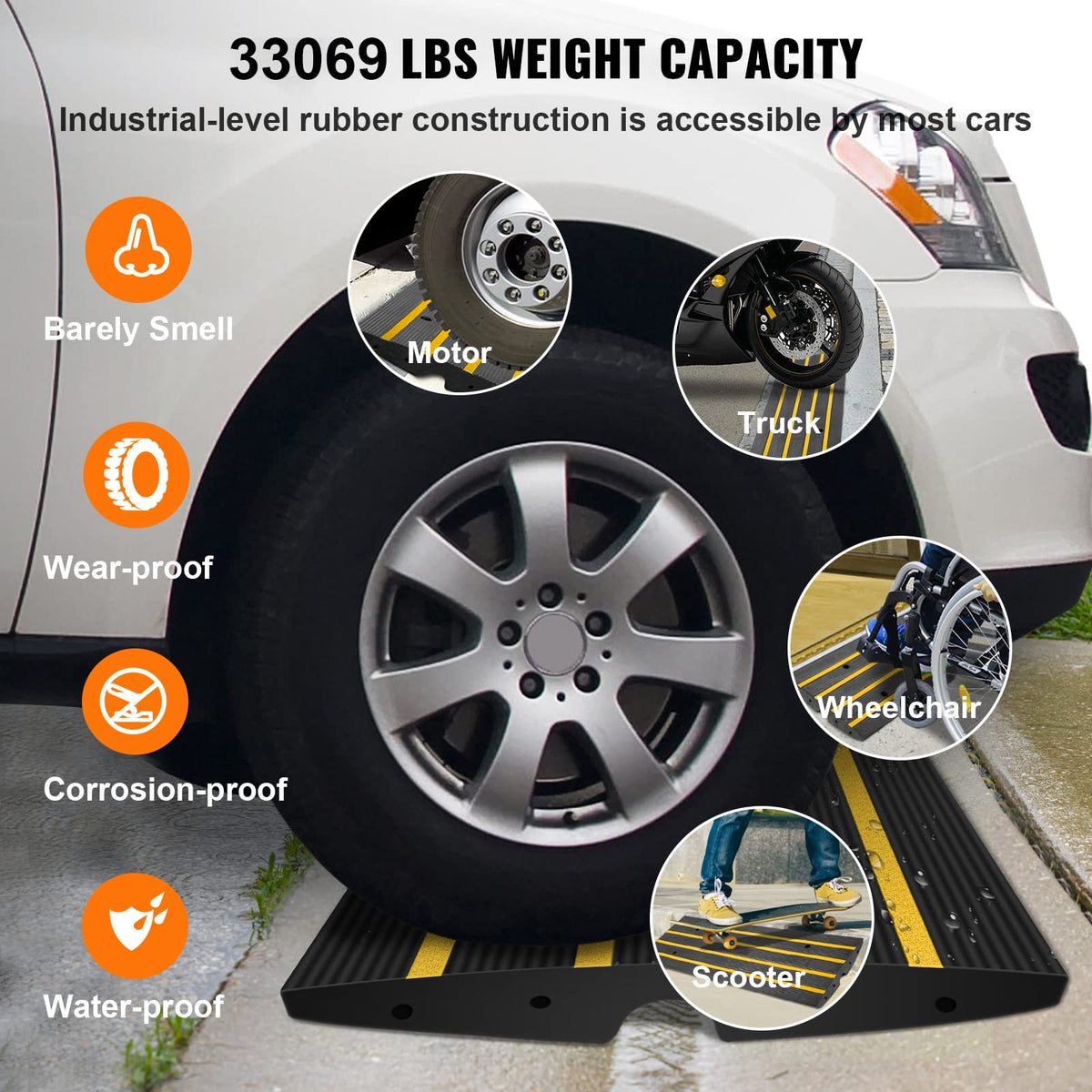 VEVOR installed on driveway easing vehicle access and preventing scrapes