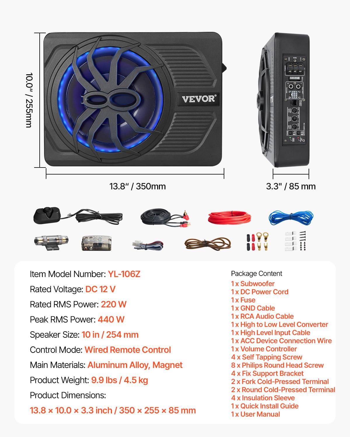 VEVOR protection features including overheat and short circuit for safety