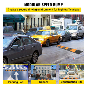 VEVOR speed bump with 2-channel design protecting cables while guiding vehicles