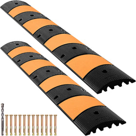 VEVOR Rubber Speed Bump setup view shows modular ramp for road use