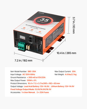 VEVOR RV Power Converter 100% copper cable ensuring high conductivity