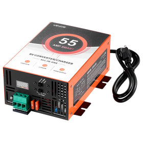 VEVOR RV power converter front view powering 12V devices on the go
