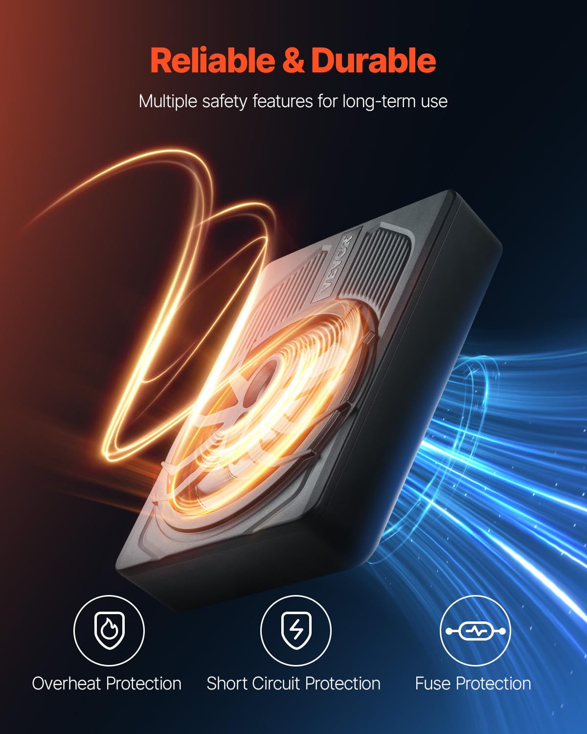 VEVOR sealed enclosure enhances bass depth and reduces vibrations