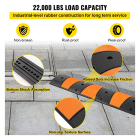 VEVOR Rubber Speed Bump bottom grid and holes enable secure mounting