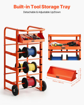 VEVOR spool rack detachable basket provides flexible on-site storage options.