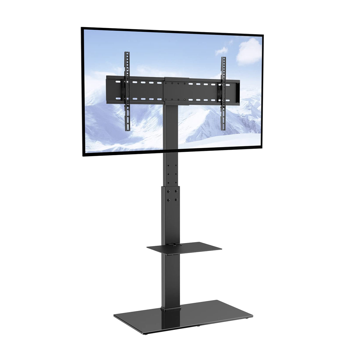 VEVOR swivel TV stand base with tempered glass for stable support