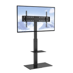 VEVOR swivel TV stand base with tempered glass for stable support