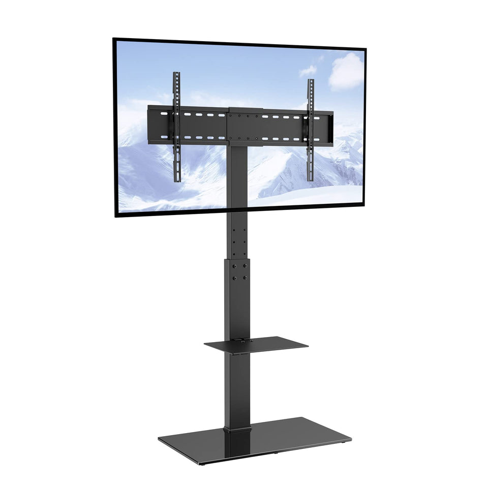 VEVOR swivel TV stand base with tempered glass for stable support