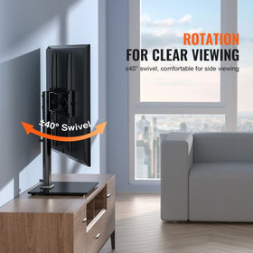 VEVOR tempered-glass base close-up emphasizing safety and design.